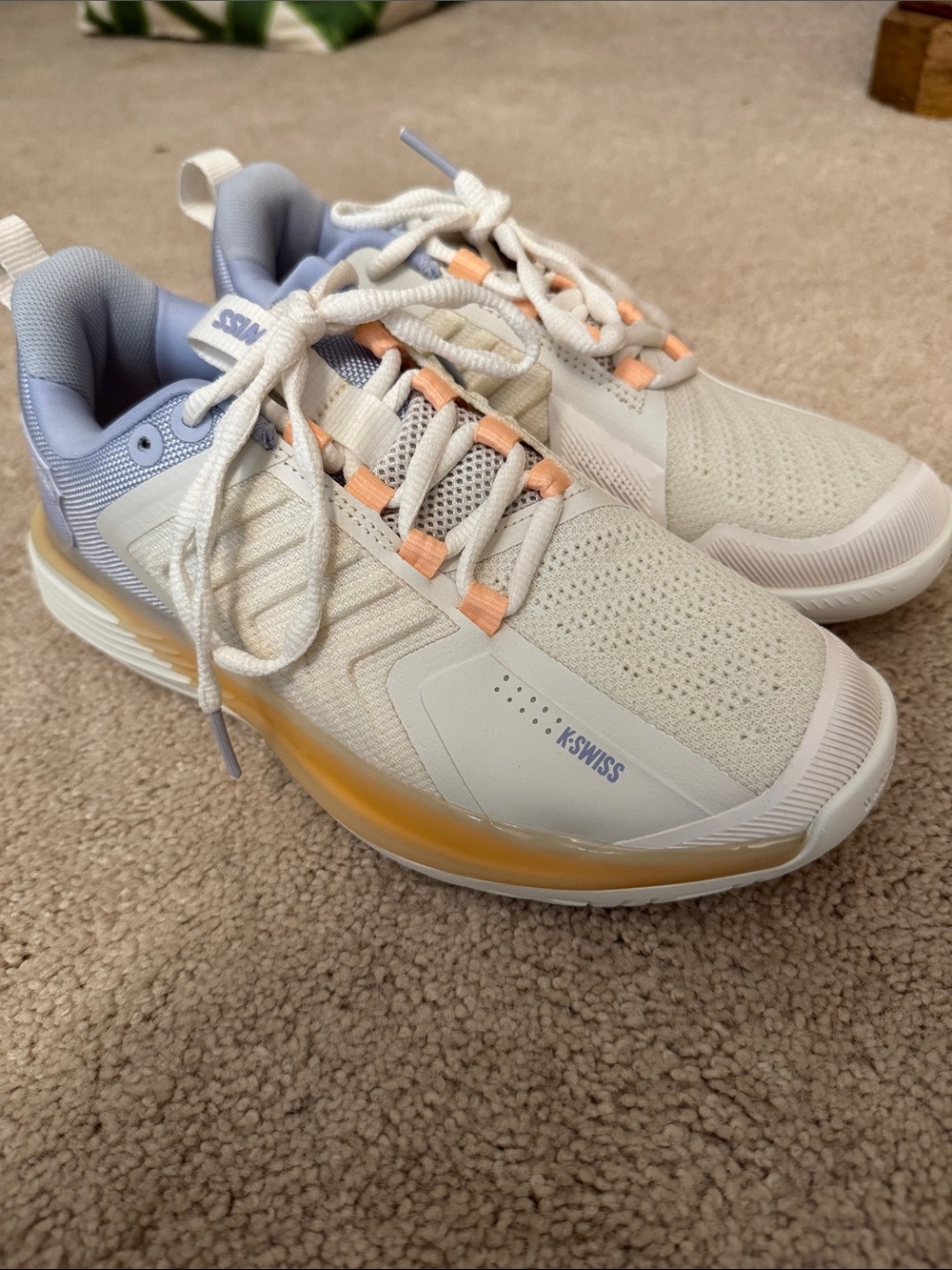 K-Swiss Women's Ultrashot 3 Size 7.5 COLOR- STAR WHITE/WHITE ONYX/HEATHER